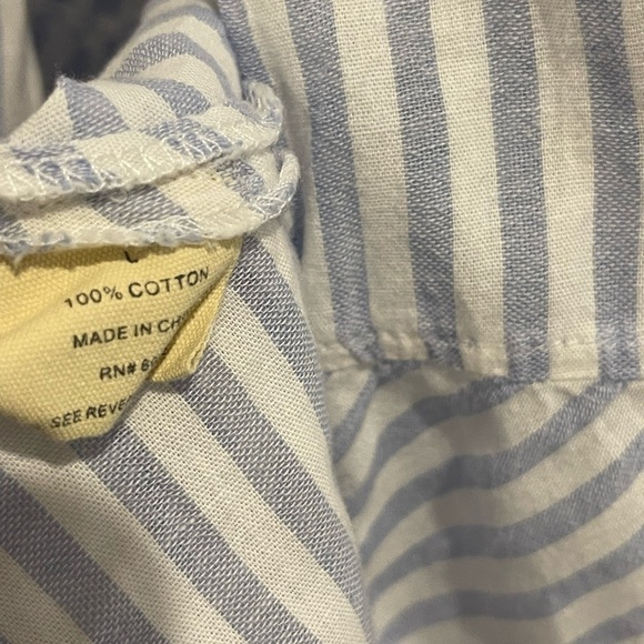 Love Notes 100% Cotton Blue and White striped shirt size large - Picture 3 of 3